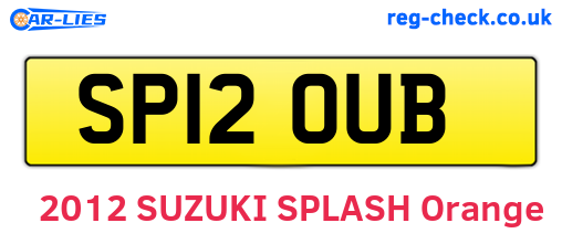 SP12OUB are the vehicle registration plates.