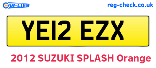 YE12EZX are the vehicle registration plates.