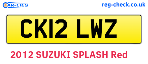 CK12LWZ are the vehicle registration plates.