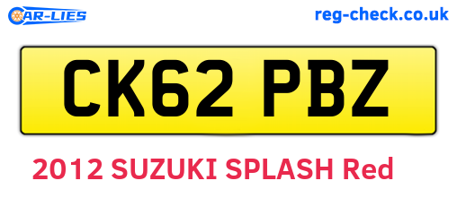CK62PBZ are the vehicle registration plates.