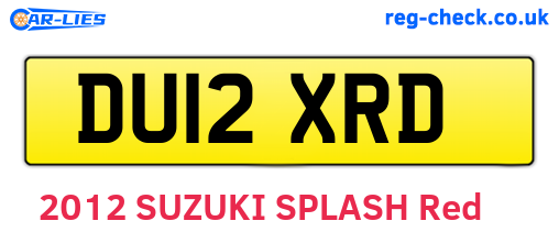 DU12XRD are the vehicle registration plates.