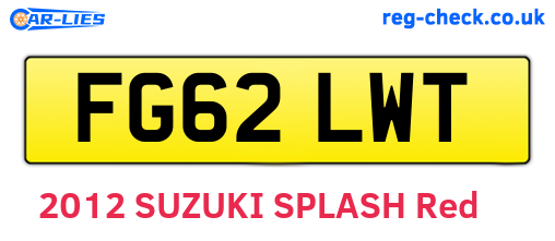 FG62LWT are the vehicle registration plates.