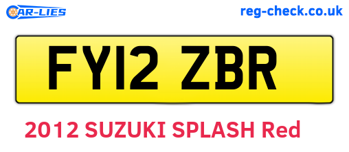 FY12ZBR are the vehicle registration plates.