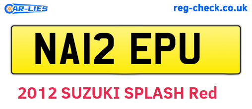 NA12EPU are the vehicle registration plates.