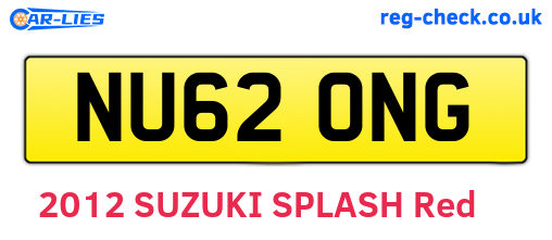 NU62ONG are the vehicle registration plates.