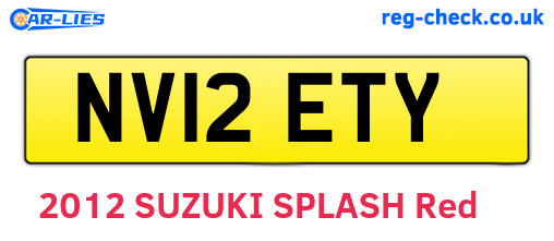 NV12ETY are the vehicle registration plates.