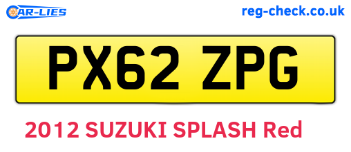 PX62ZPG are the vehicle registration plates.