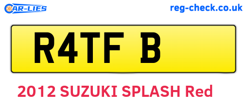 R4TFB are the vehicle registration plates.
