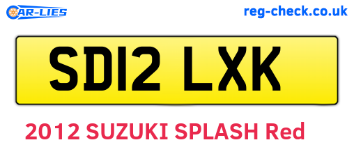SD12LXK are the vehicle registration plates.
