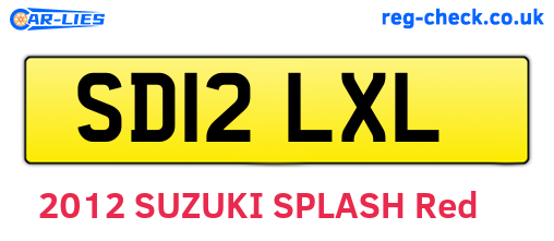 SD12LXL are the vehicle registration plates.