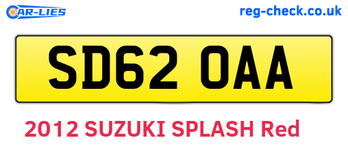 SD62OAA are the vehicle registration plates.