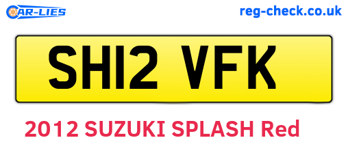 SH12VFK are the vehicle registration plates.