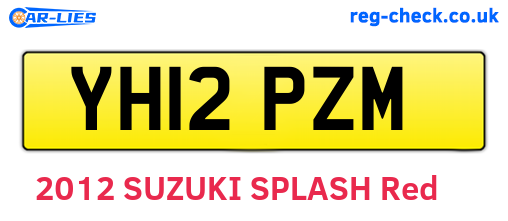YH12PZM are the vehicle registration plates.