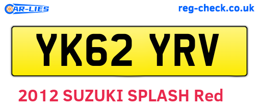 YK62YRV are the vehicle registration plates.