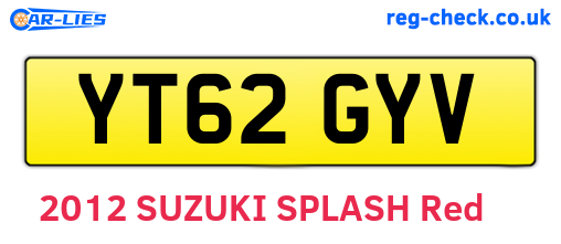 YT62GYV are the vehicle registration plates.