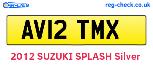AV12TMX are the vehicle registration plates.