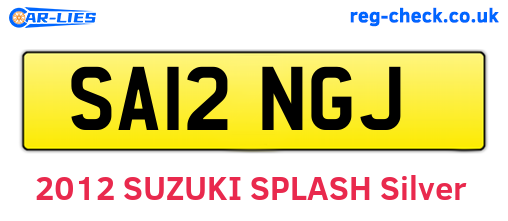 SA12NGJ are the vehicle registration plates.