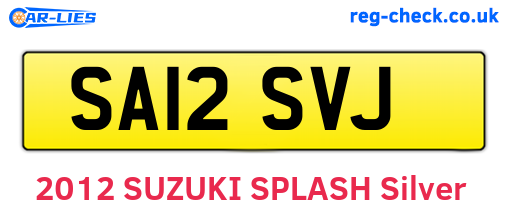 SA12SVJ are the vehicle registration plates.