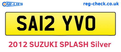 SA12YVO are the vehicle registration plates.