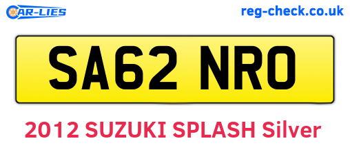 SA62NRO are the vehicle registration plates.