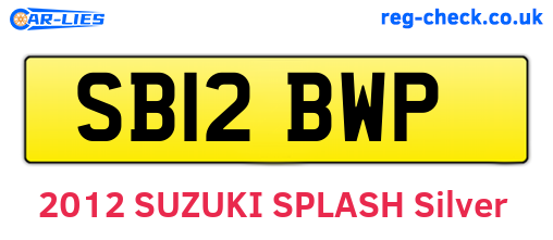 SB12BWP are the vehicle registration plates.