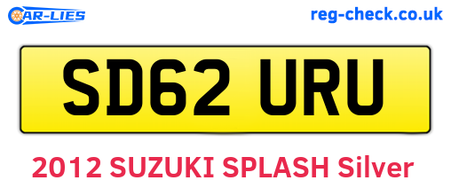 SD62URU are the vehicle registration plates.