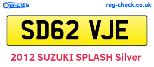SD62VJE are the vehicle registration plates.