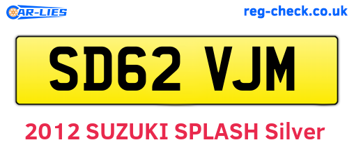SD62VJM are the vehicle registration plates.