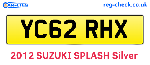 YC62RHX are the vehicle registration plates.