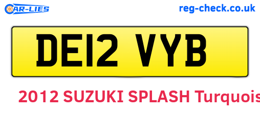 DE12VYB are the vehicle registration plates.