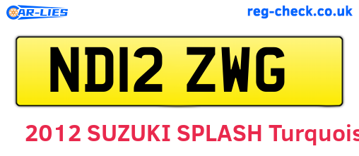 ND12ZWG are the vehicle registration plates.