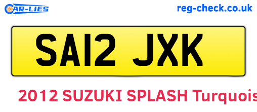 SA12JXK are the vehicle registration plates.