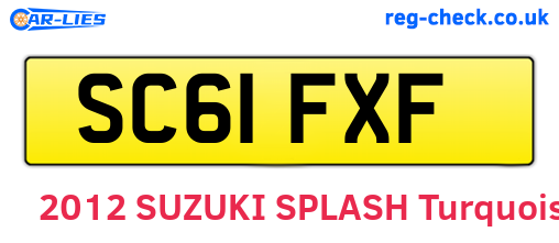 SC61FXF are the vehicle registration plates.