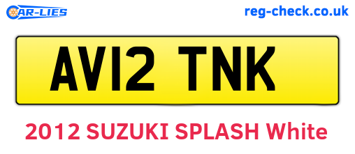 AV12TNK are the vehicle registration plates.