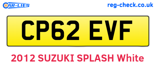 CP62EVF are the vehicle registration plates.