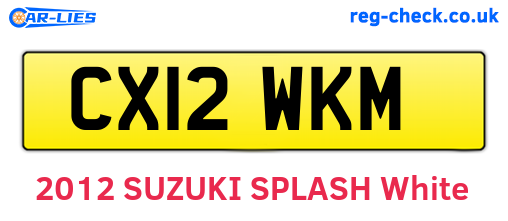 CX12WKM are the vehicle registration plates.