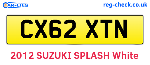 CX62XTN are the vehicle registration plates.