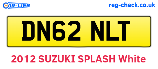 DN62NLT are the vehicle registration plates.