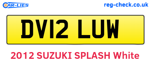 DV12LUW are the vehicle registration plates.