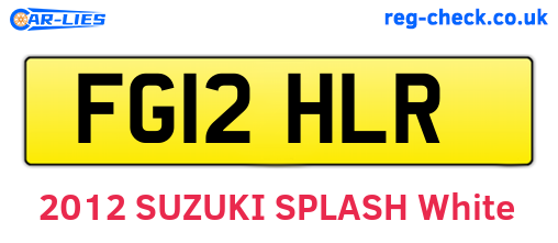 FG12HLR are the vehicle registration plates.