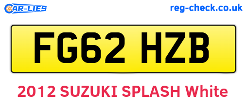 FG62HZB are the vehicle registration plates.