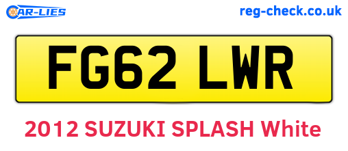FG62LWR are the vehicle registration plates.