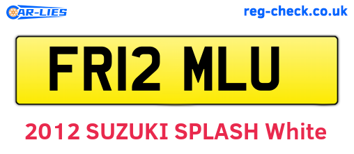 FR12MLU are the vehicle registration plates.