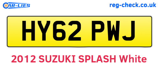HY62PWJ are the vehicle registration plates.