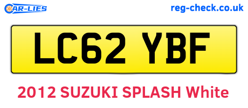 LC62YBF are the vehicle registration plates.