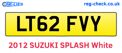 LT62FVY are the vehicle registration plates.