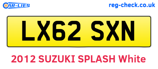 LX62SXN are the vehicle registration plates.