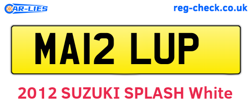 MA12LUP are the vehicle registration plates.