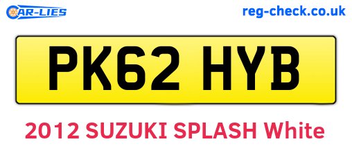 PK62HYB are the vehicle registration plates.