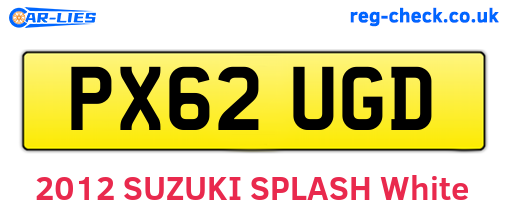 PX62UGD are the vehicle registration plates.
